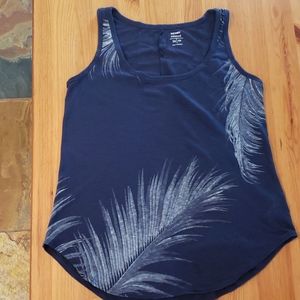 Old Navy Blue Palm Frond Tank Top